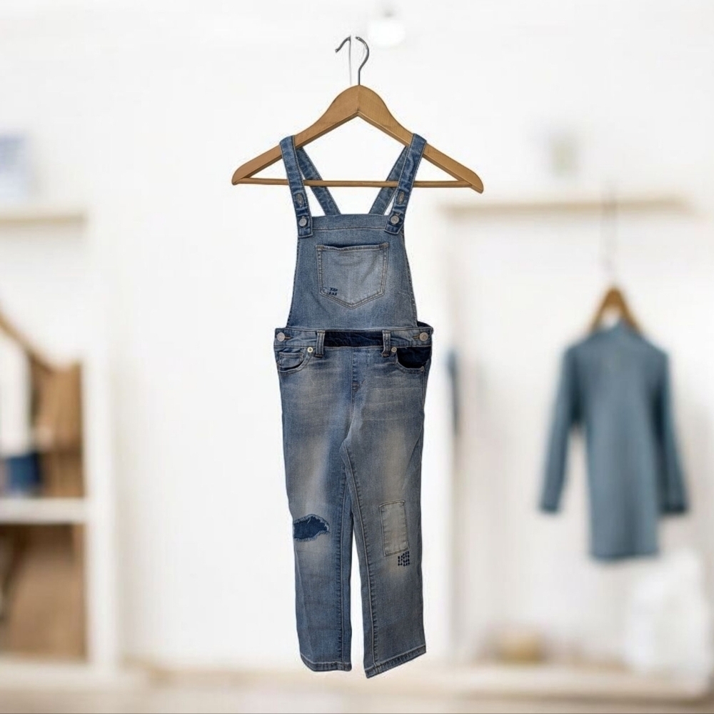 Cat & Jack Girls Stylish Denim Overalls Blue Size XS 4/5